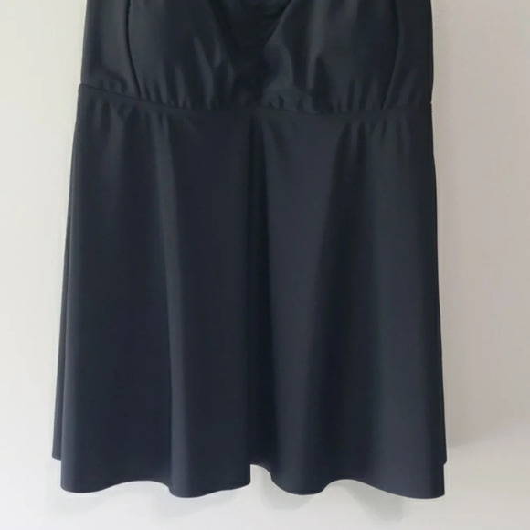 Aqua Eve Tankini Top Babydoll Womens 18W Black Minimalist Classic Modest Neutral - Picture 3 of 16